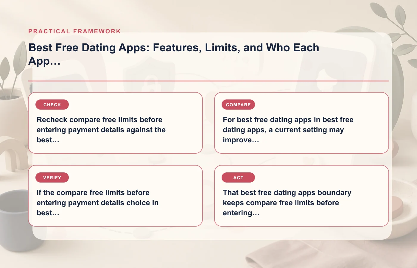Best Free Dating Apps: Features, Limits, and Who Each App Suits: practical framework for Recheck compare free limits before entering payment details against the best free dating…