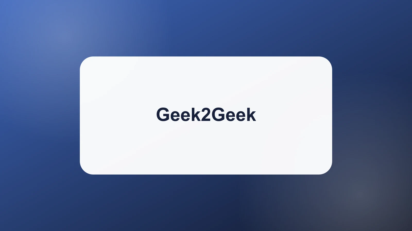 Geek2Geek logo and review cover